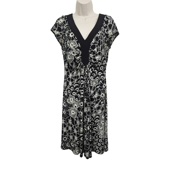 Maggy London V Neck Printed Dress Sz 10 - Picture 1 of 8